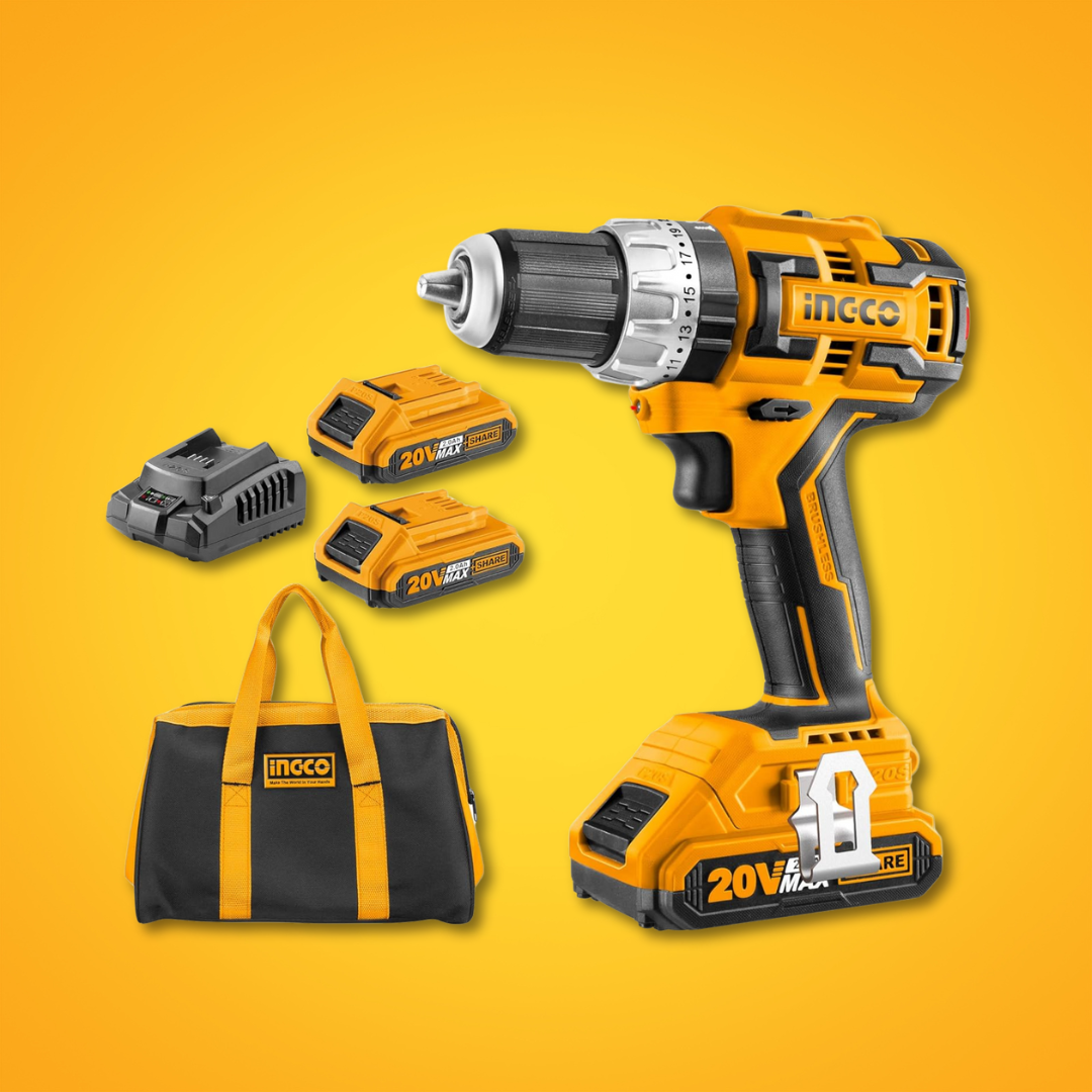 Ingco Lithium-Ion Cordless Brushless Hammer Impact Drill 20V - CIDLI20608