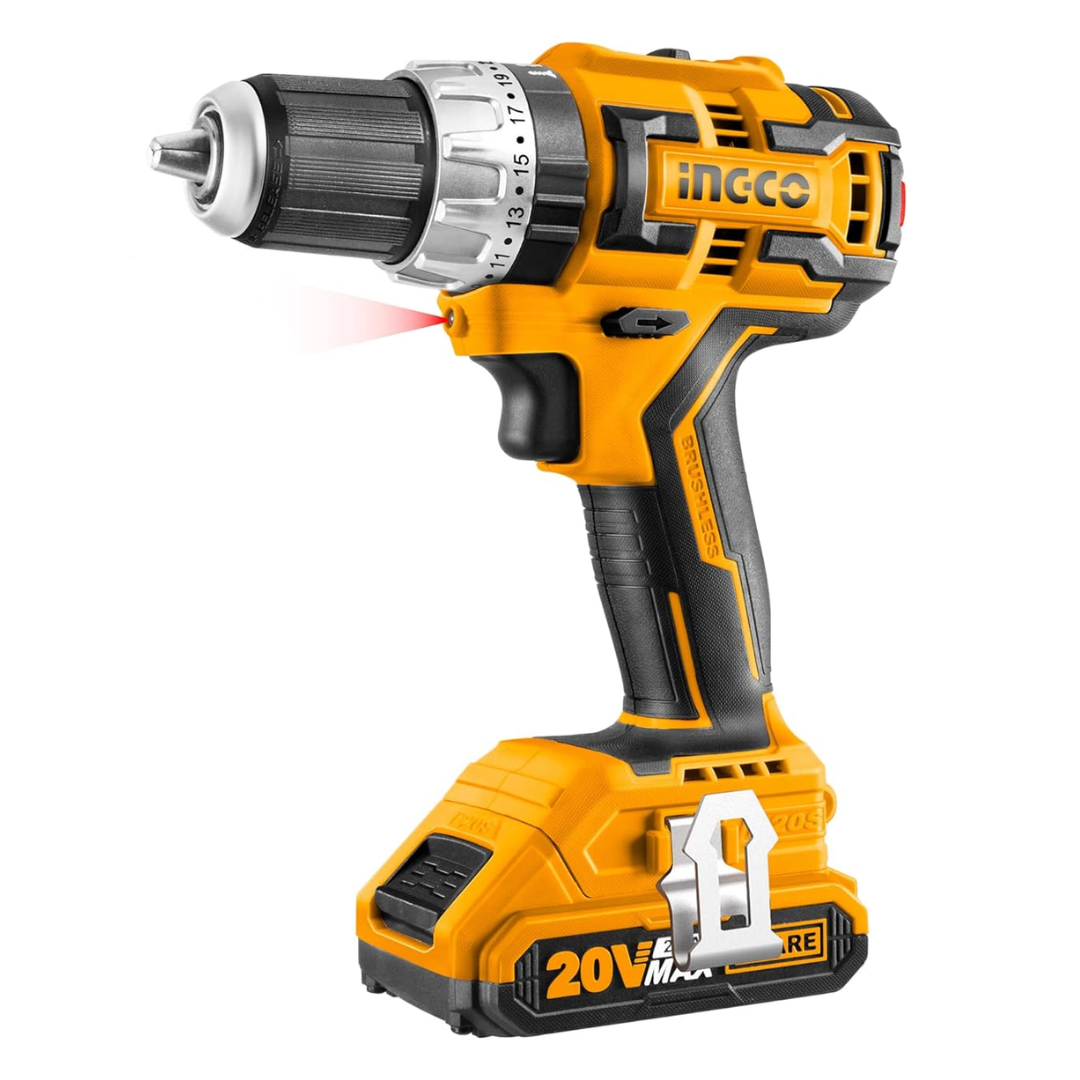 Ingco Lithium-Ion Cordless Brushless Hammer Impact Drill 20V - CIDLI20608
