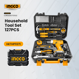 Ingco 127 Pieces Tools Set with 12V Li-ion Cordless Drill - HKTHP11271