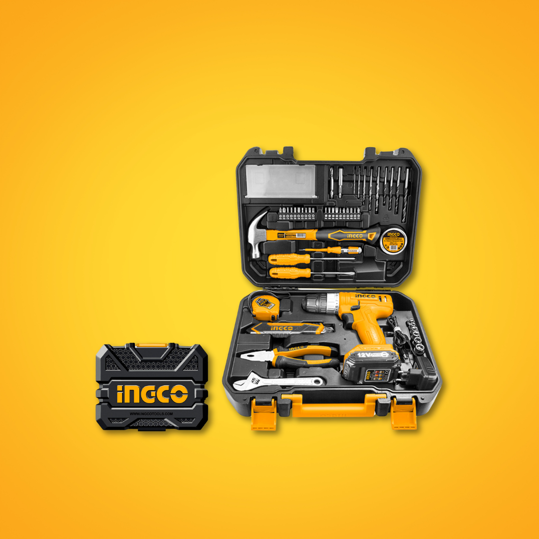 Ingco 127 Pieces Tools Set with 12V Li-ion Cordless Drill - HKTHP11271