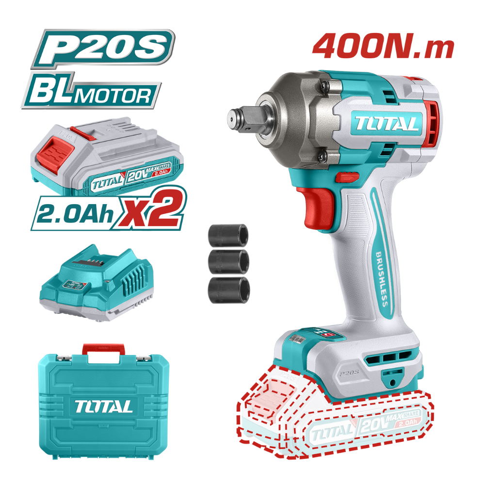 Total Lithium-Ion Cordless Impact Wrench With Battery And Charger - TIWLI2040