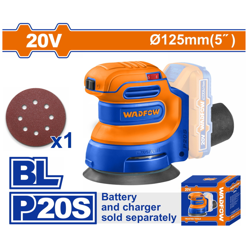 Wadfow 20V Cordless Random Orbit Sander - WRAP5030