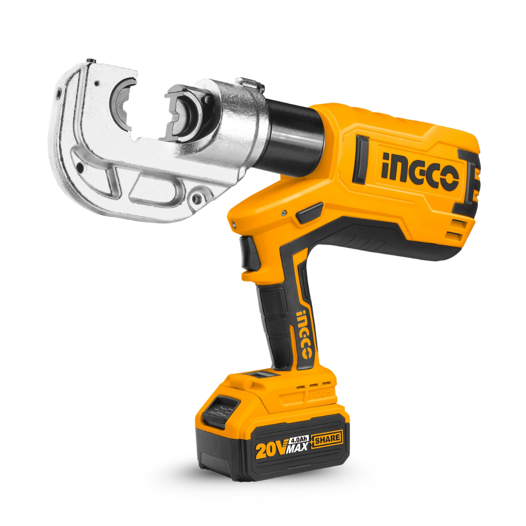Ingco Cordless Lithium-Ion Hydraulic Crimping Tool with 20V Batteries – CTLI2002