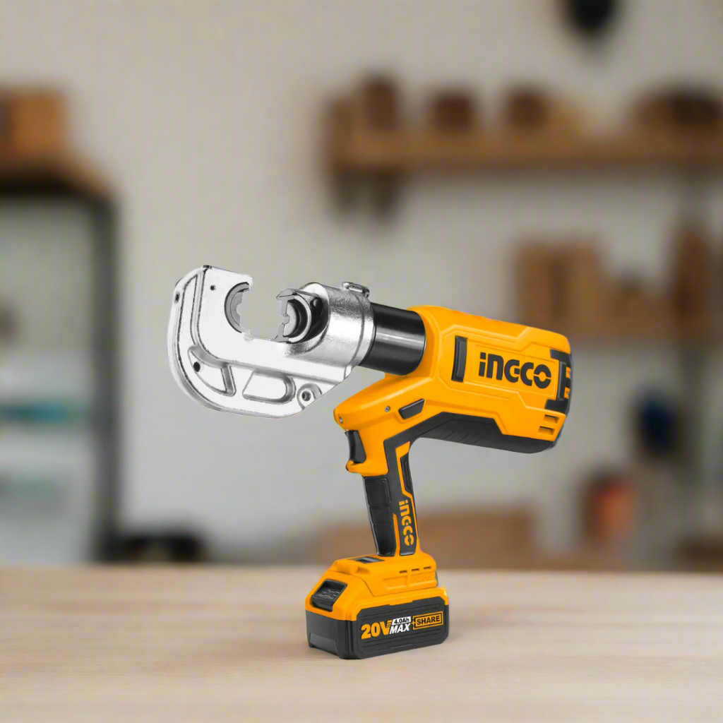 Ingco Cordless Lithium-Ion Hydraulic Crimping Tool with 20V Batteries – CTLI2002