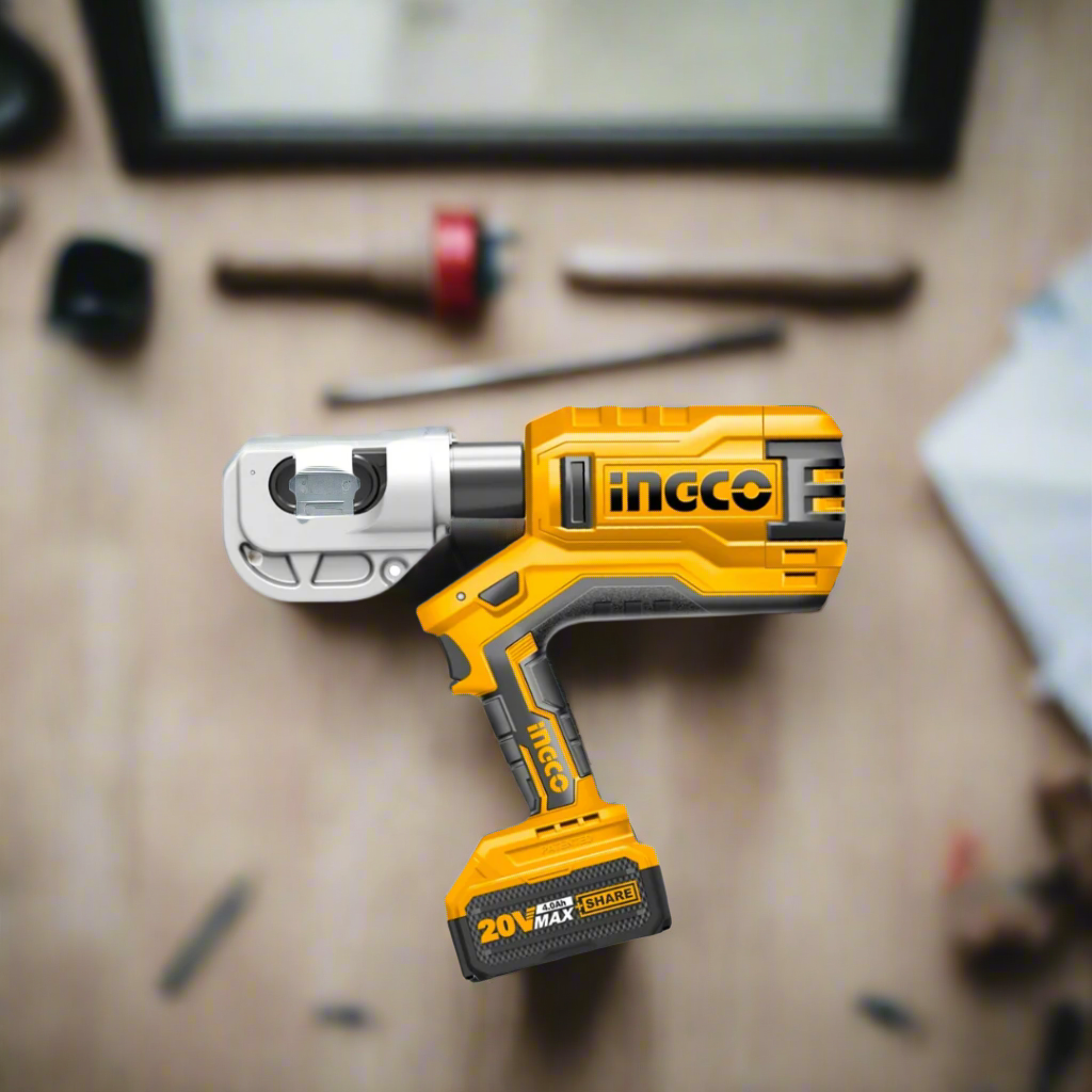 Ingco Cordless Lithium-Ion Hydraulic Crimping Tool with 20V Batteries – CTLI2002