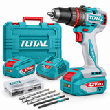 Total 42V Brushless Cordless Impact Drill Kit with 69Nm Maximum Torque - TIDLI426982