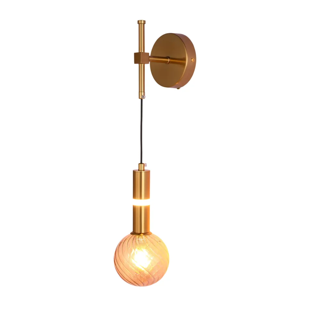 Bronze Wall Light 39312B-A Amber Glass 1xG9+LED - 3000K