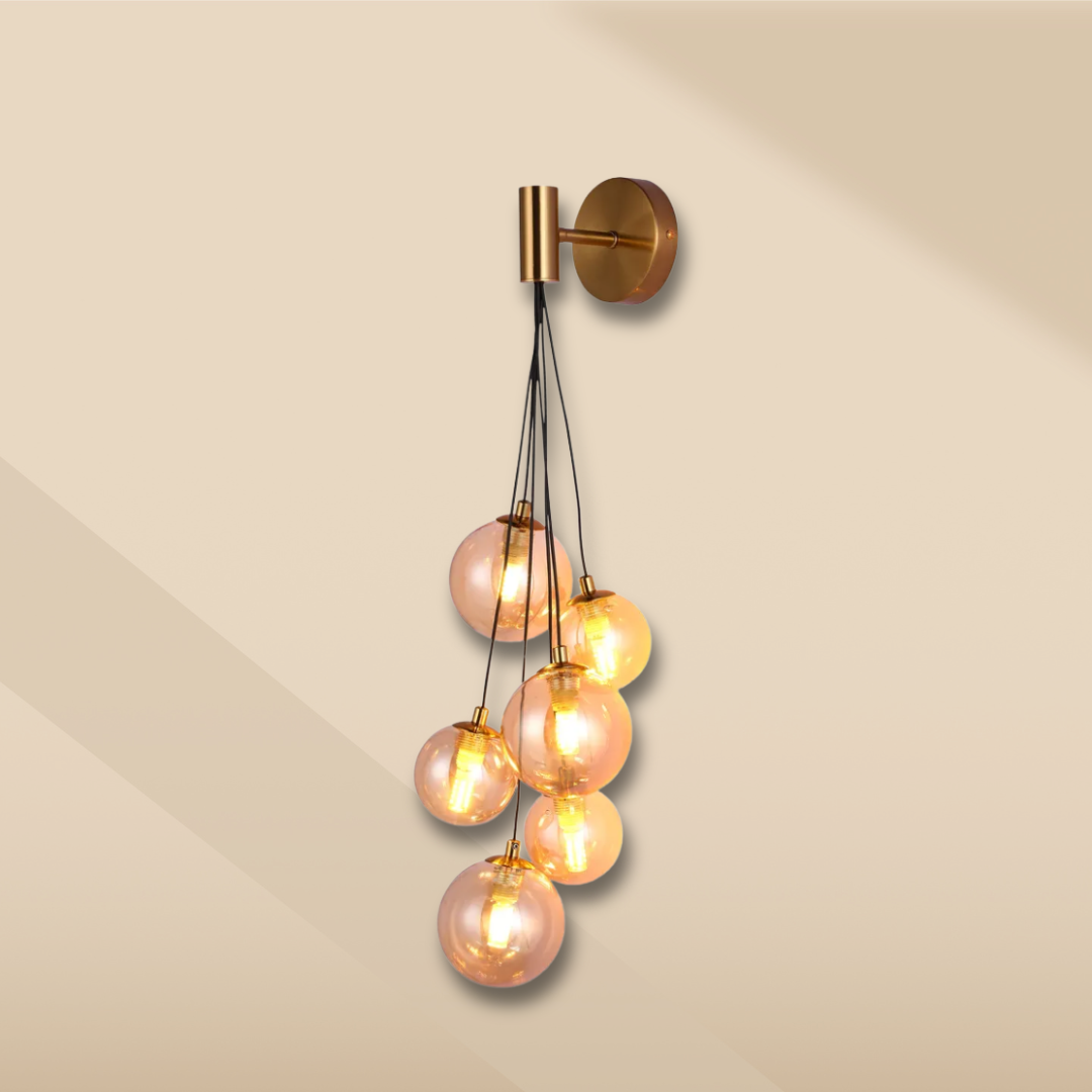 Bronze 39307-A 6xG9 Amber Glass Wall Light