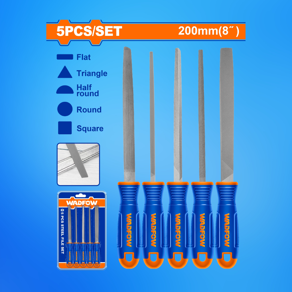Wadfow 5 Pieces Steel File Set - WSF2405