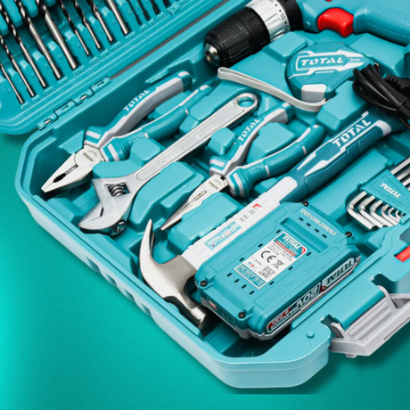 Total 165 Pieces Tool  Set With 20V Cordless Impact Drill - THKTHP11652