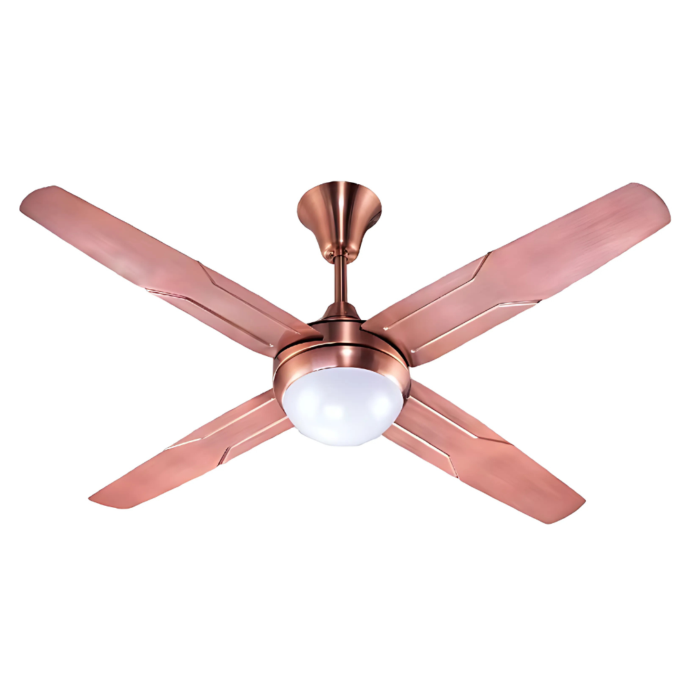 Modern Trigger Glow Electroplated Ceiling Fan with Decorative Underlight - ESC-KC-422R