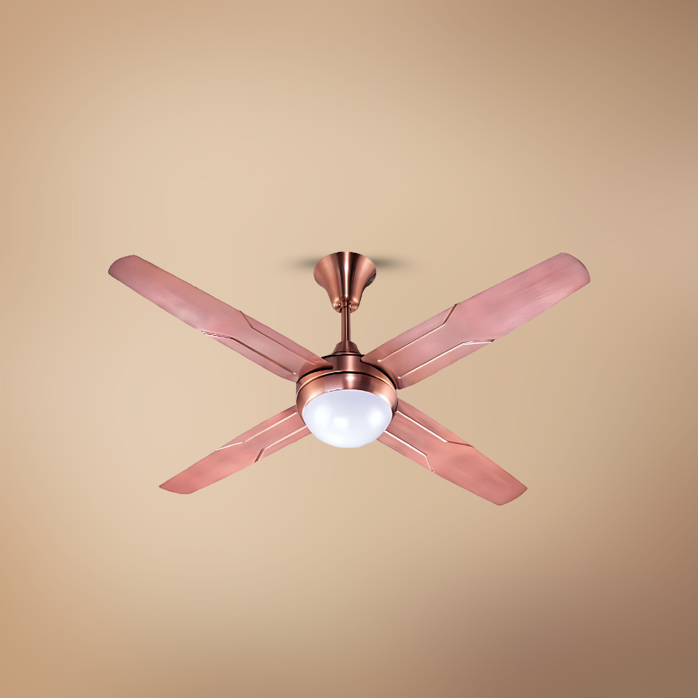 Modern Trigger Glow Electroplated Ceiling Fan with Decorative Underlight - ESC-KC-422R