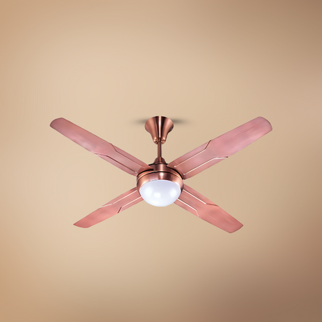 Modern Trigger Glow Electroplated Ceiling Fan with Decorative Underlight - ESC-KC-422R