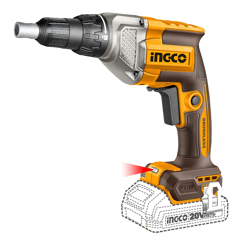 Ingco 20V Cordless Drywall Screwdriver With Battery And Charger - CDSLI204281