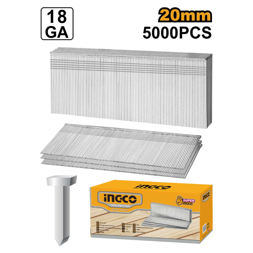 Ingco 20mm Brad Nail 5000 Pieces – ANA18201