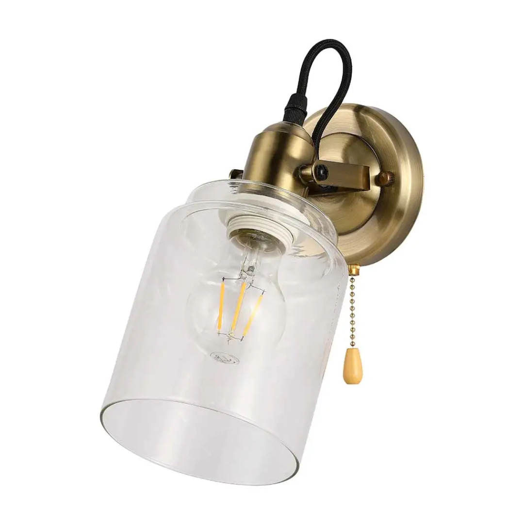 Antique Clear Glass Max 60W Wall Lamp - E27