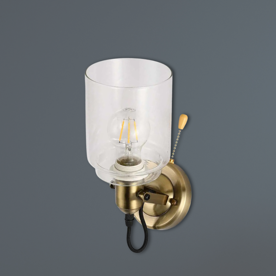 Antique Clear Glass Max 60W Wall Lamp - E27