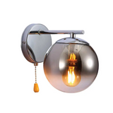 Elephant Globe 1xE27 Chrome Smoky Glass Wall Light - 52011