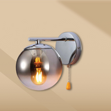 Elephant Globe 1xE27 Chrome Smoky Glass Wall Light - 52011