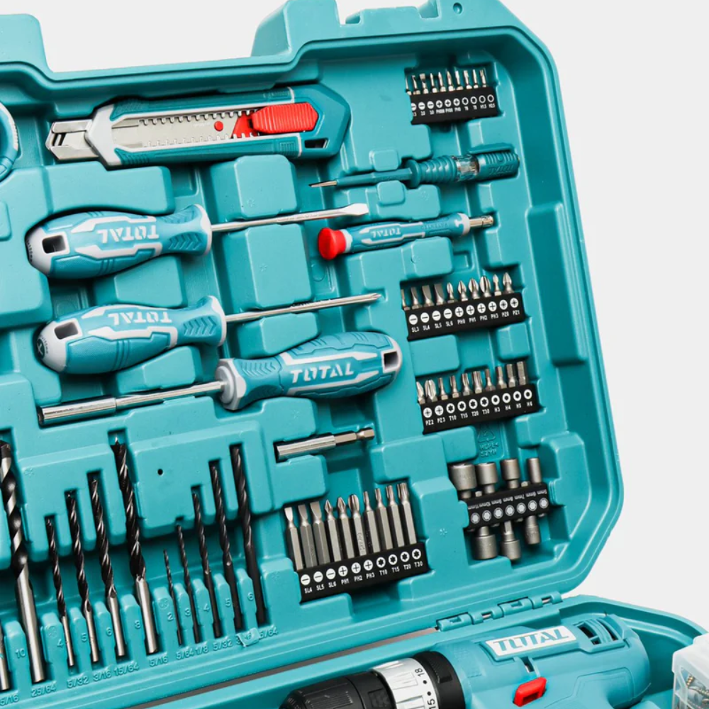 Total 165 Pieces Tool  Set With 20V Cordless Impact Drill - THKTHP11652