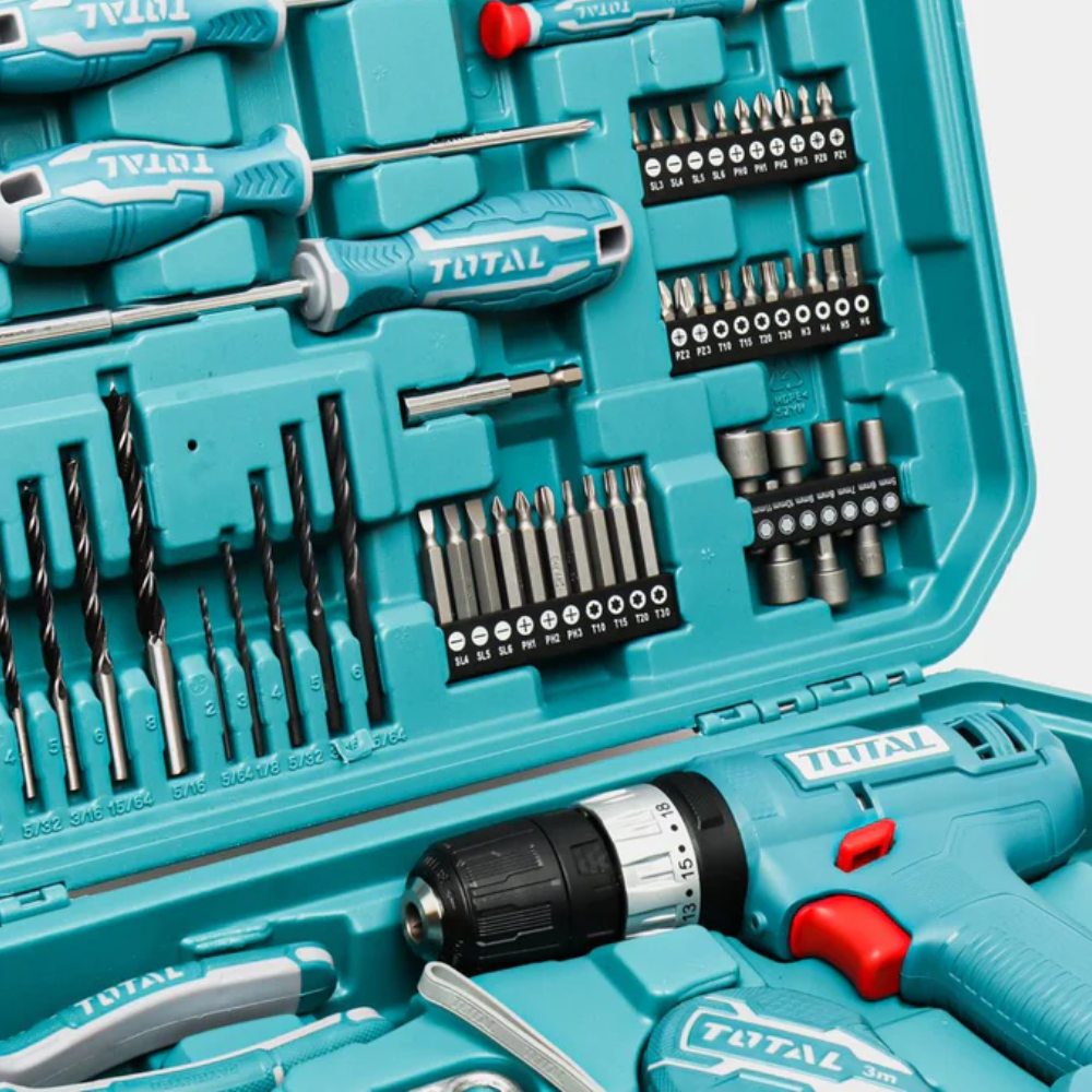 Total 165 Pieces Tool  Set With 20V Cordless Impact Drill - THKTHP11652