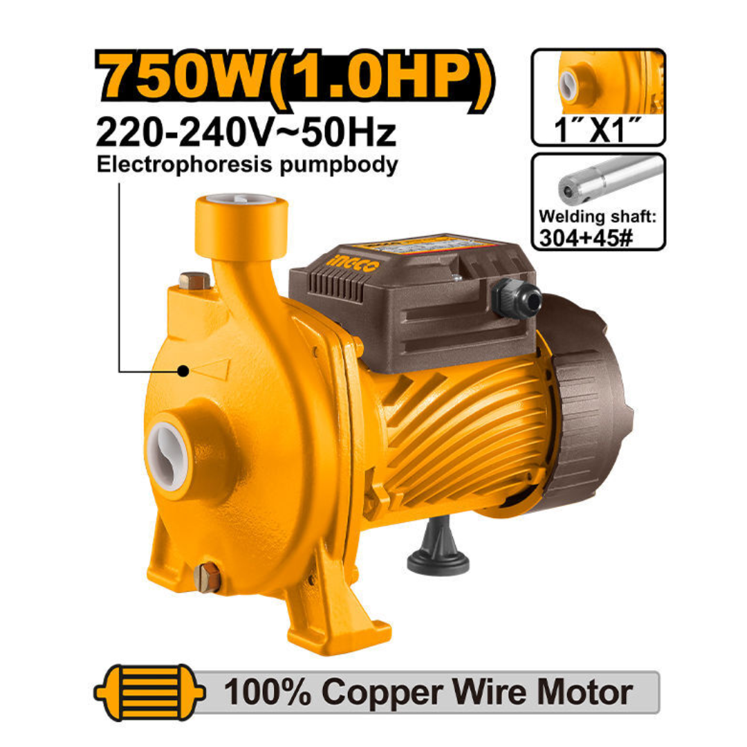 Ingco Centrifugal Water Pumps 750W 1.0HP - CPM75068