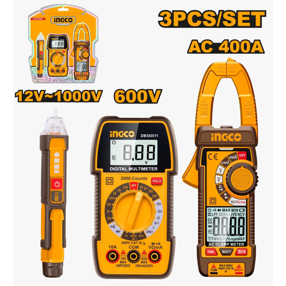 Ingco 3 Pieces Electrical Test Kit - DM3068