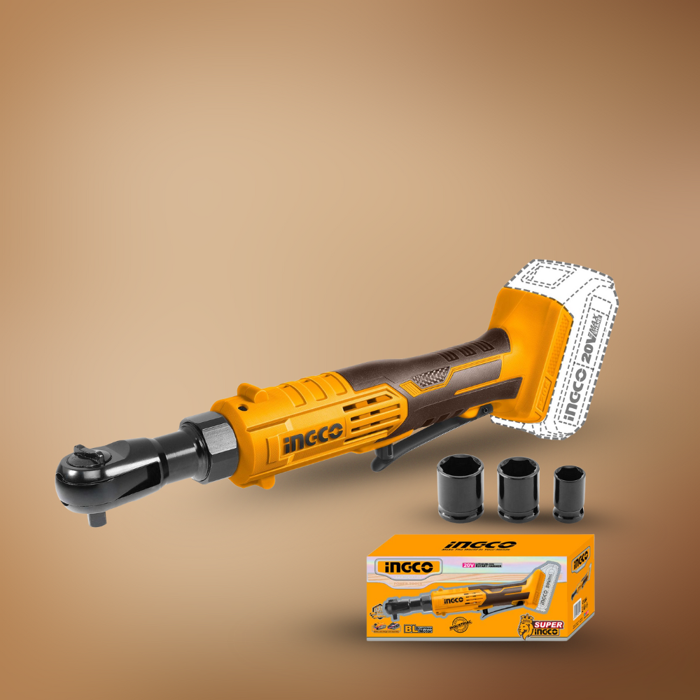 Ingco Cordless Drive Ratchet With 3 Pieces Socket Set - CDRLI2060151