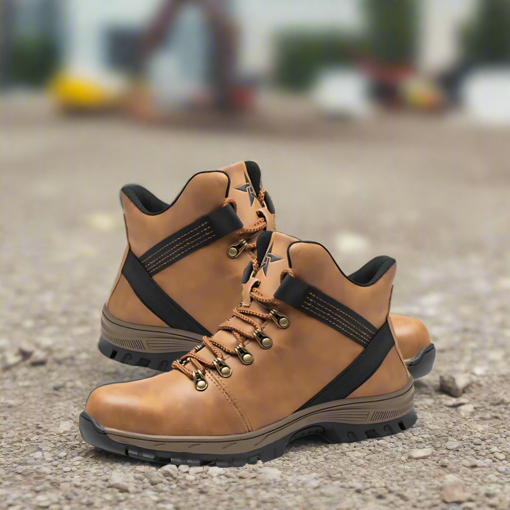 Star Brown Waterproof Steel Toe Indestructible Safety Shoes