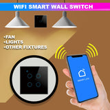 Smart Wi-Fi 4-Gang Touch Light Switch - Voice & App Control | White, Black, Gold