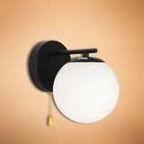 Globe 1xE27 Rod OPAL+ Black Wall Light - 52030