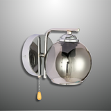 L-Shape Smoke + Chrome 1xE27 Dome Glass Wall Light - 52016