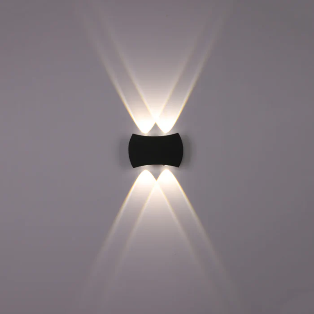 Modern Black Outdoor 4000K LED Wall Light  - 6 Lamp