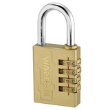 Wadfow 4x40mm 4 Digit Brass Combination Padlock - WPD3444