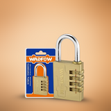 Wadfow 4x40mm 4 Digit Brass Combination Padlock - WPD3444