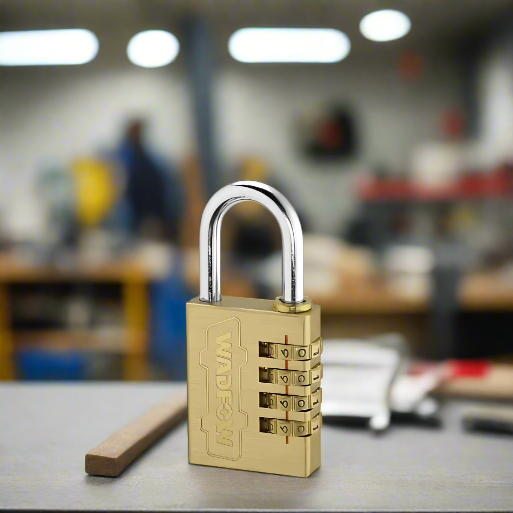 Wadfow 4x40mm 4 Digit Brass Combination Padlock - WPD3444