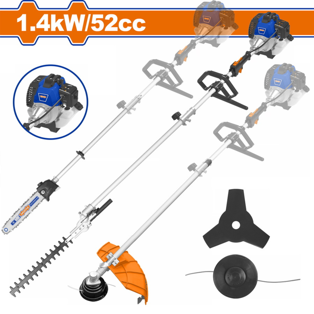 Wadfow  1.4kW 4-in-1 Gasoline Hedge Trimmer Multi Tool - WGM4552