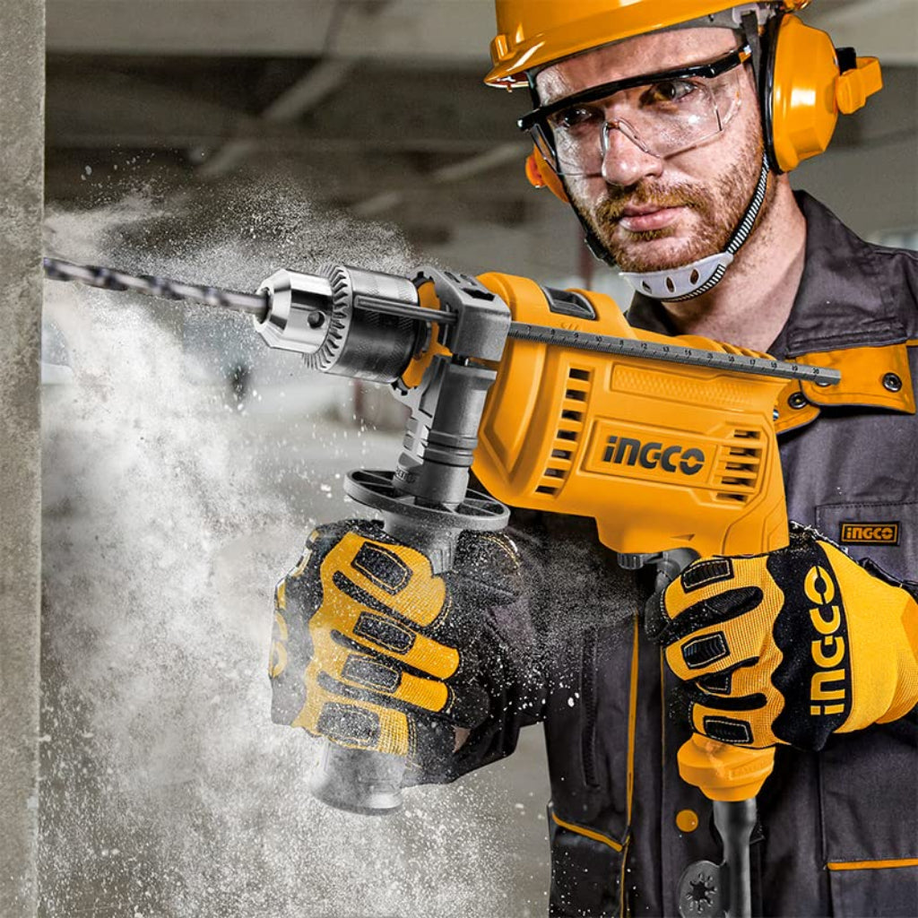 Ingco 108 Pieces Tools Set with 680W Hammer Impact Drill & 12V Li-ion Cordless Drill - HKTHP11081