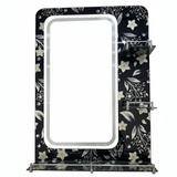 Dark Flower Bathroom Mirror with Triple Glass Shelf 50x70cm