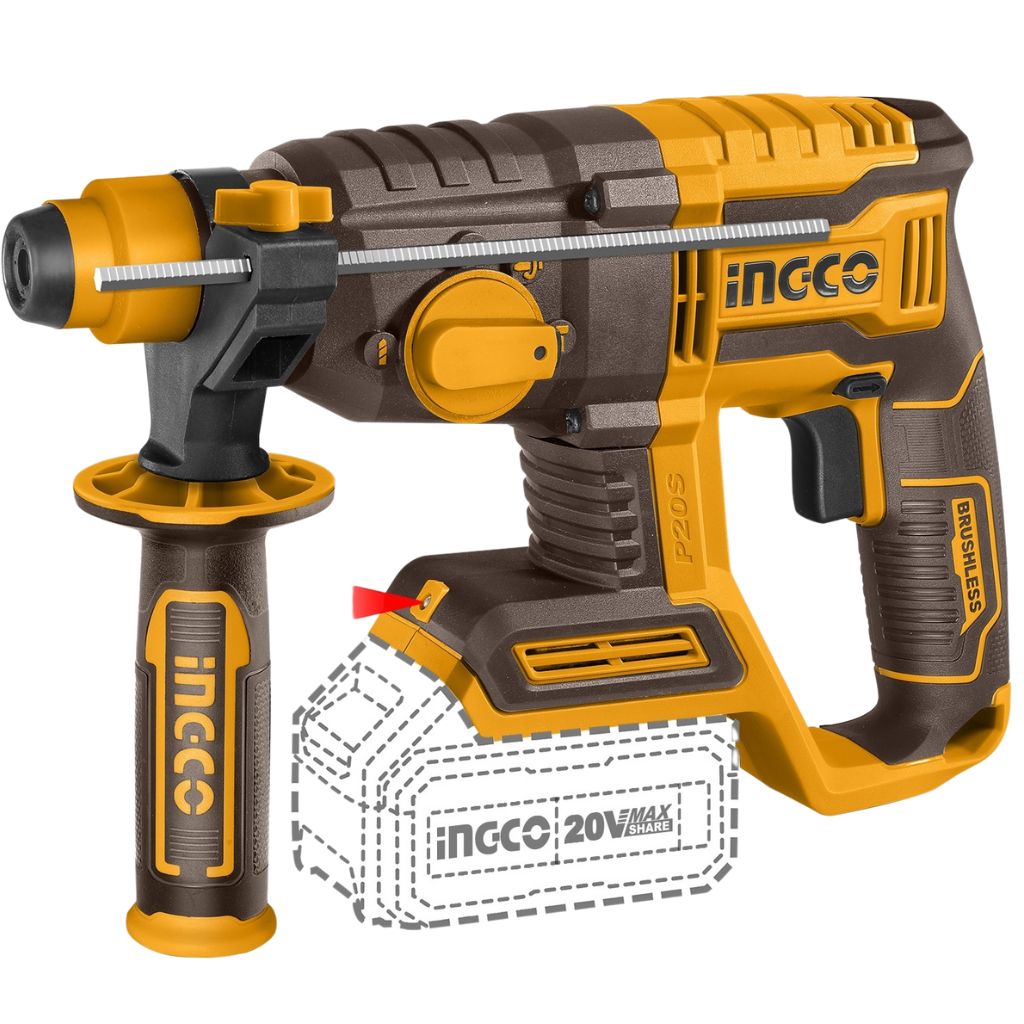 Ingco 20V Lithium-Ion Brushless Cordless Rotary Hammer -  CRHLI21228