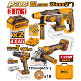Ingco Lithium-Ion 3 Pieces Cordless Combo Kit - COSLI241198