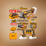 Ingco Cordless 3 Pieces Combo Kit - COSLI241291
