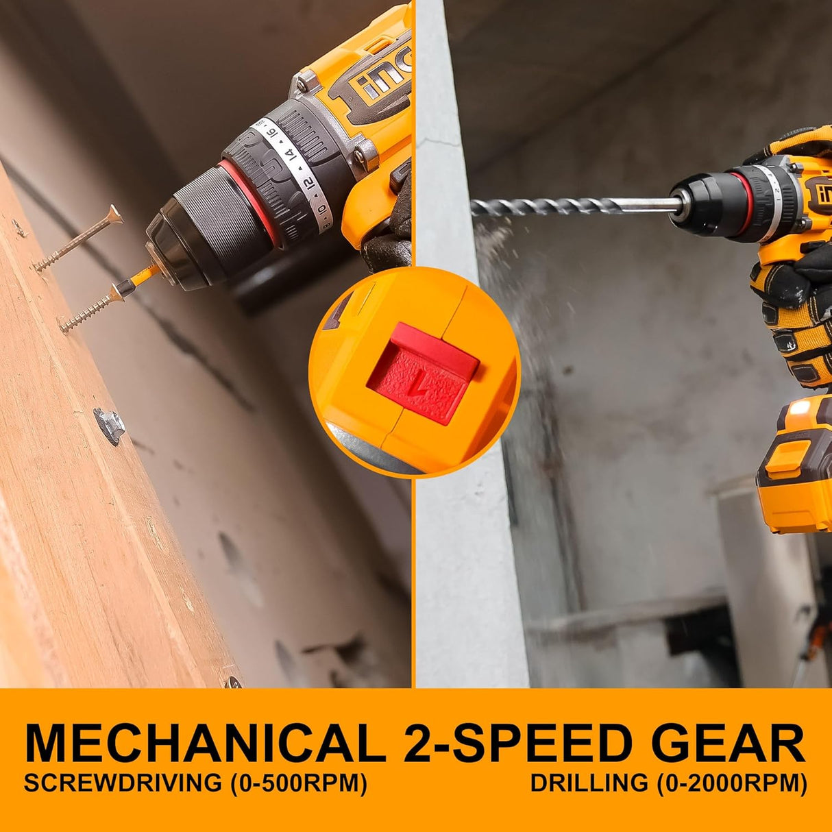Ingco Lithium-Ion Compact Brushless Cordless Drill 20V - CIDLI209681