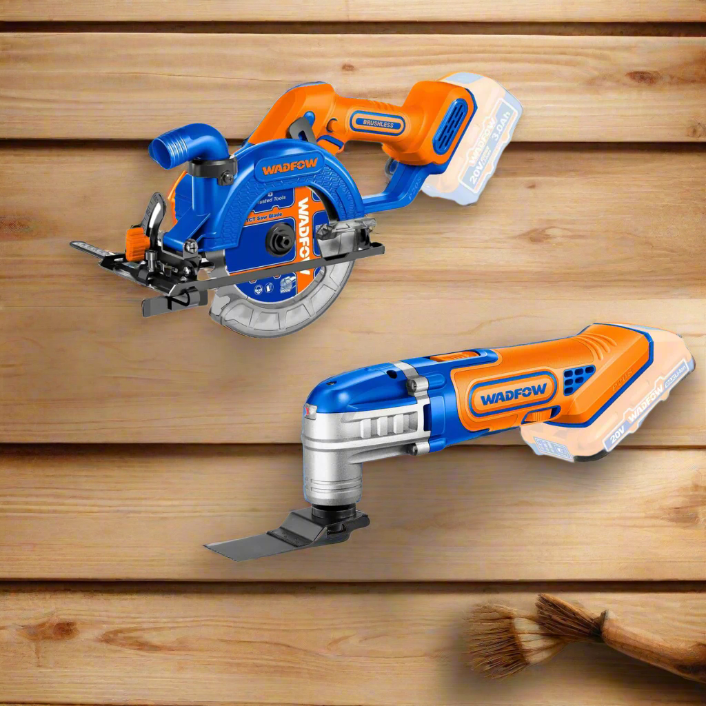 Wadfow 20V Cordless Brushless Circular Saw + Multi-Tool Combo - WOS240981