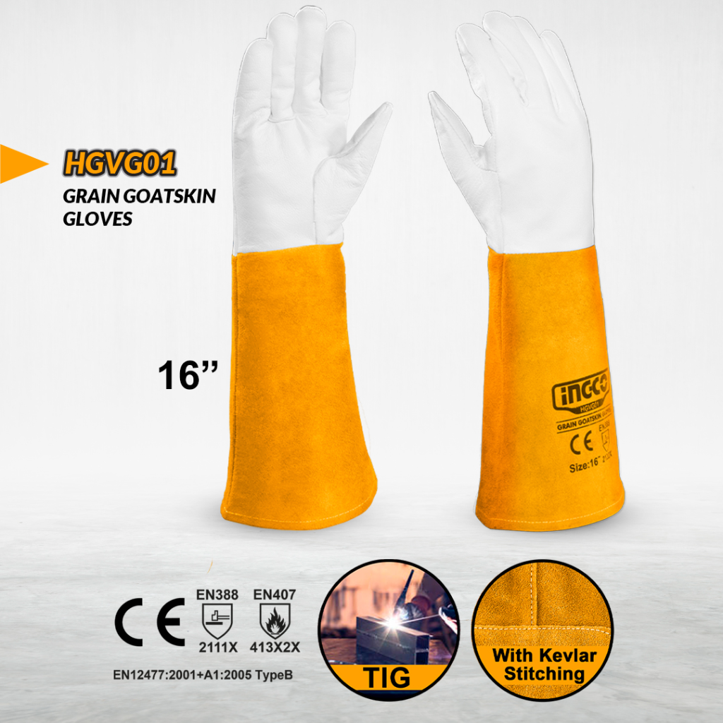 Ingco 16" Grain Goatskin Gloves - HGVG01