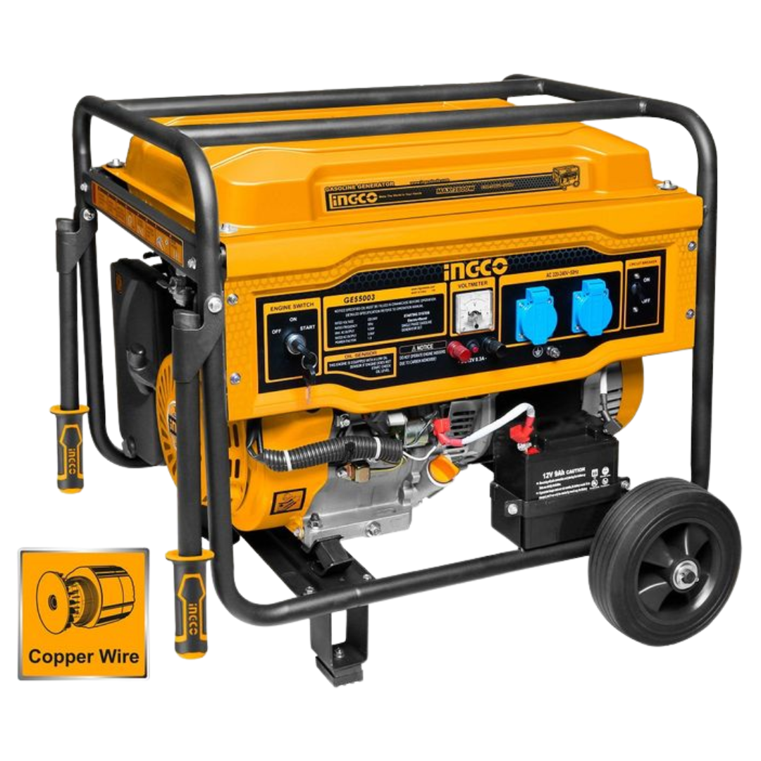 Ingco Gasoline Generator 5.5KW with Electric & Recoil Start - GE55003