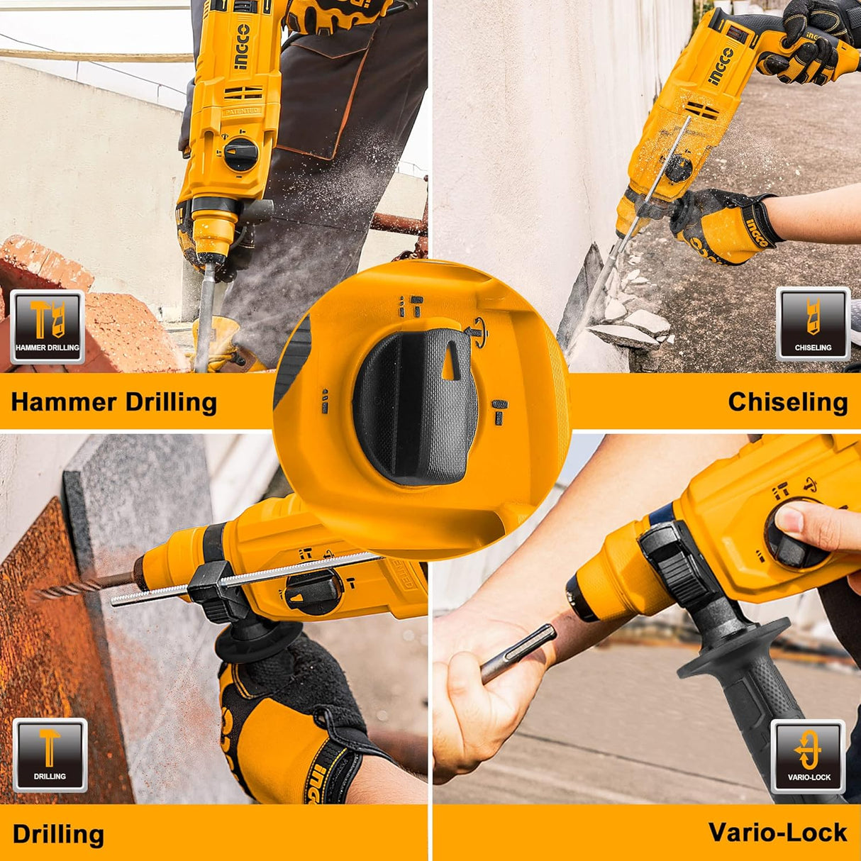 Ingco 650W Rotary Hammer with SDS Plus Chuck – RGH6528