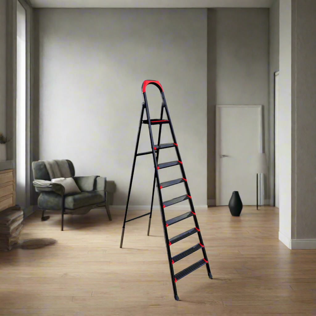 Anka 8+1 Steps Ladder Steel Mary Brand  Black - ANKA-8-1