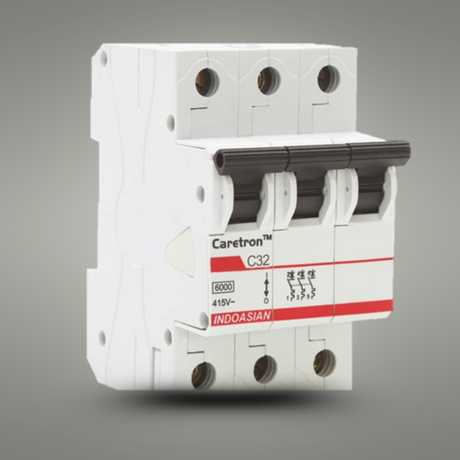 Indoasian Caretron Triple Pole C-Curve MCB TP Series (6A-63A)