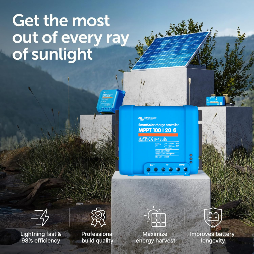 Victron Energy  Smart Solar MPPT 100/20 48V Charge Controller - SCC110020160R